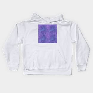 Purple Curls on a Pink and Blue Cloudy Background Kids Hoodie